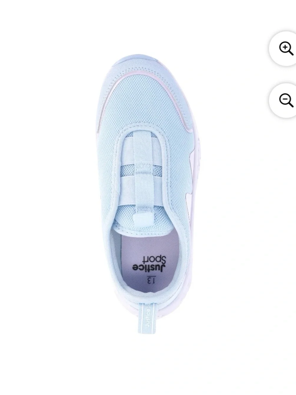 Justice Light Blue Kids Slip-On Sneakers with Pale Lilac Accent